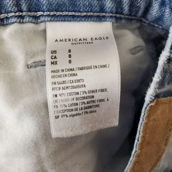 American Eagle Highest Rise Mom Shorts Crossover Plaid Mixed Media Womens 0 - Picture 10 of 11